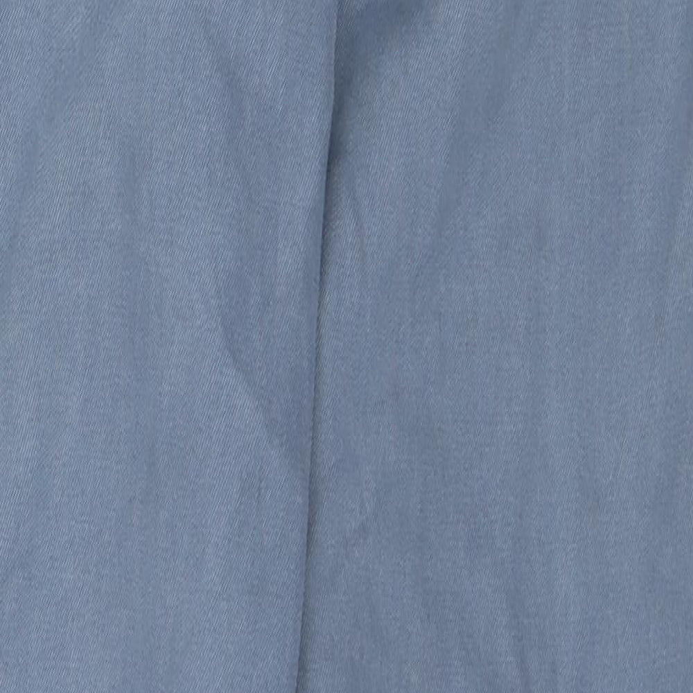 Marks and Spencer Womens Blue Lyocell Carrot Trousers Size 8 L30 in Regular Drawstring