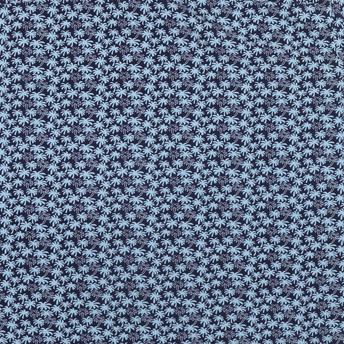 Marks and Spencer Mens Blue Geometric Cotton Button-Up Size 3XL Collared Button