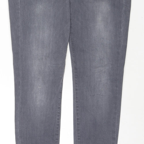 NEXT Womens Grey Cotton Skinny Jeans Size 25 in L31 in Regular Zip