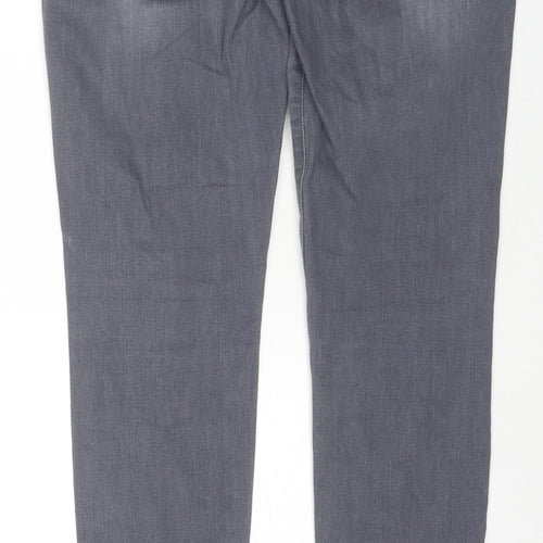 NEXT Womens Grey Cotton Skinny Jeans Size 25 in L31 in Regular Zip