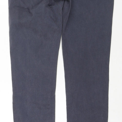 NEXT Womens Blue Lyocell Trousers Size 10 L28 in Regular Zip