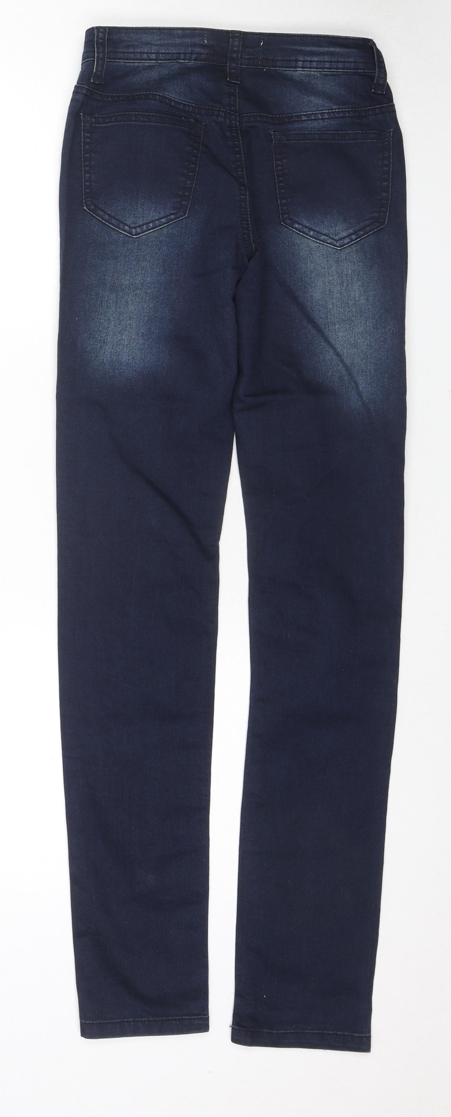 NEXT Womens Blue Cotton Skinny Jeans Size 6 L30 in Regular Zip
