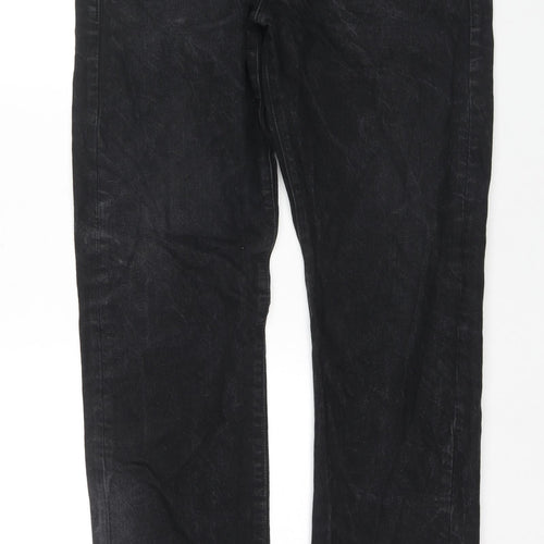 Denim & Supply Ralph Lauren Mens Black Cotton Straight Jeans Size 36 in L34 in Slim Zip