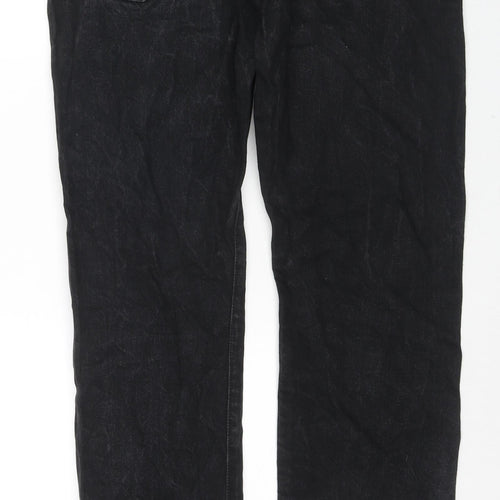 Denim & Supply Ralph Lauren Mens Black Cotton Straight Jeans Size 36 in L34 in Slim Zip