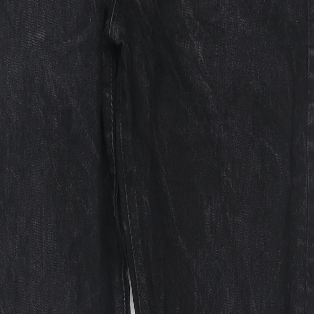 Denim & Supply Ralph Lauren Mens Black Cotton Straight Jeans Size 36 in L34 in Slim Zip