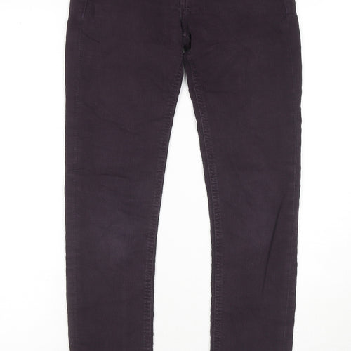 H&M Womens Purple Cotton Skinny Jeans Size 26 L30 in Regular Zip