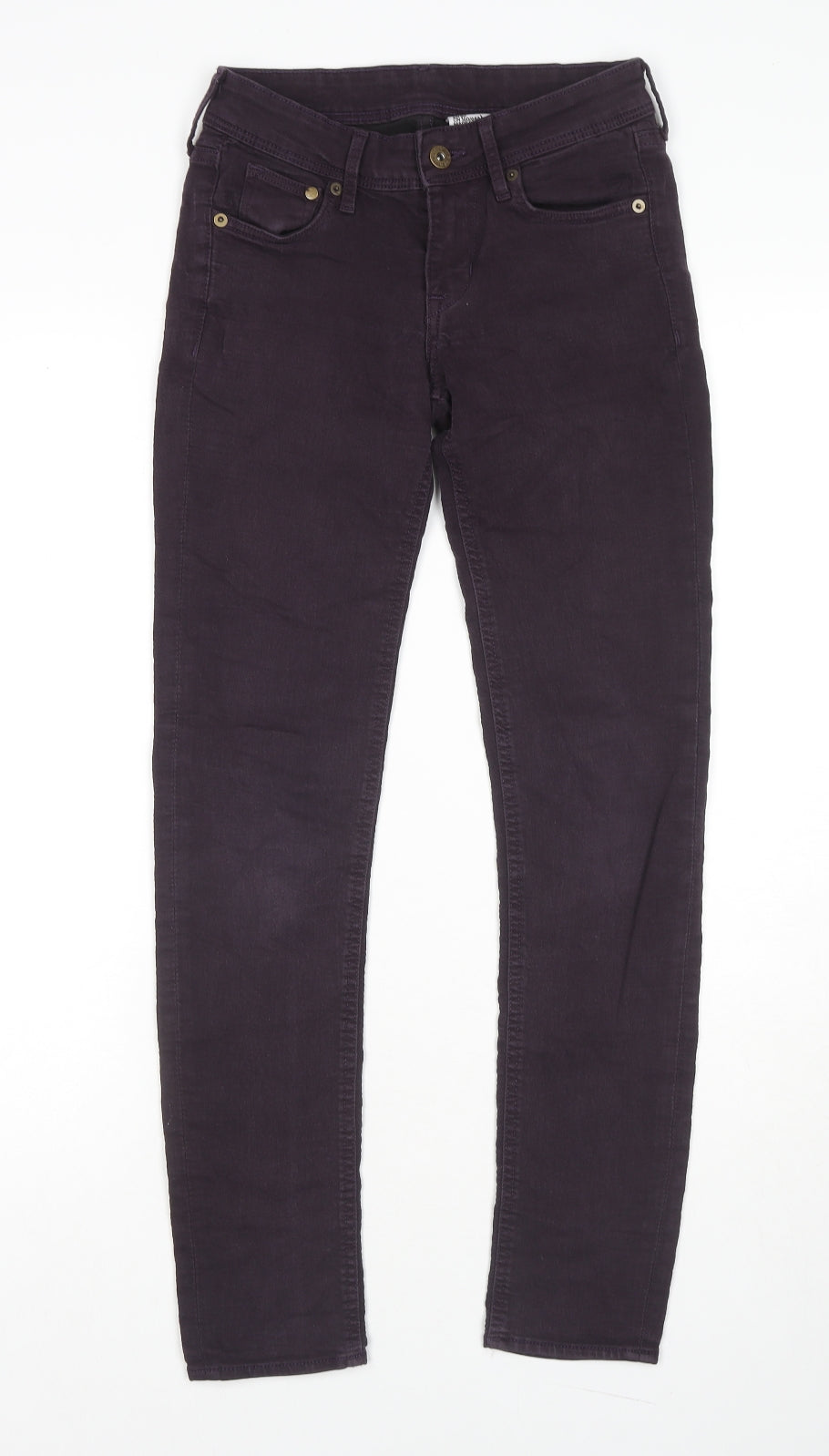 H&M Womens Purple Cotton Skinny Jeans Size 26 L30 in Regular Zip