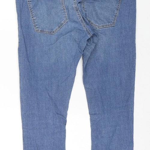 Topshop Womens Blue Cotton Skinny Jeans Size 10 L25 in Slim Zip