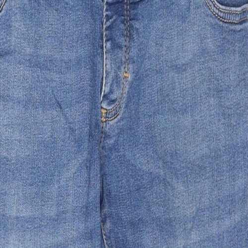 Topshop Womens Blue Cotton Skinny Jeans Size 10 L25 in Slim Zip