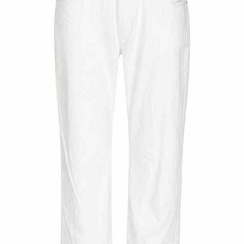 BPC Collection Womens White Cotton Straight Jeans Size 14 L25 in Regular Zip