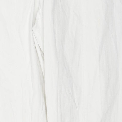 BPC Collection Womens White Cotton Straight Jeans Size 14 L25 in Regular Zip