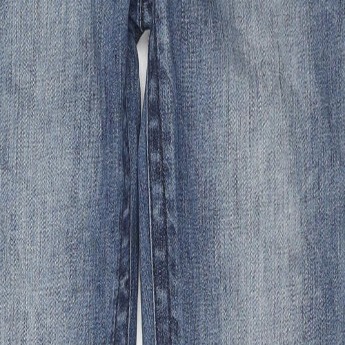 Topshop Womens Blue Cotton Straight Jeans Size 10 L30 in Regular Button