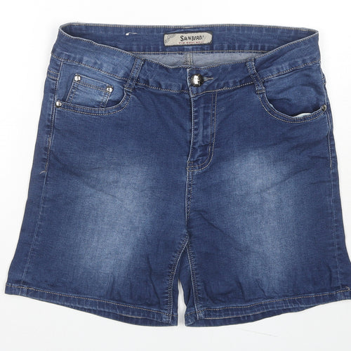 Sunbird Womens Blue Cotton Skimmer Shorts Size 32 in L6 in Regular Zip