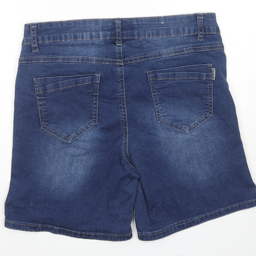 Sunbird Womens Blue Cotton Skimmer Shorts Size 32 in L6 in Regular Zip