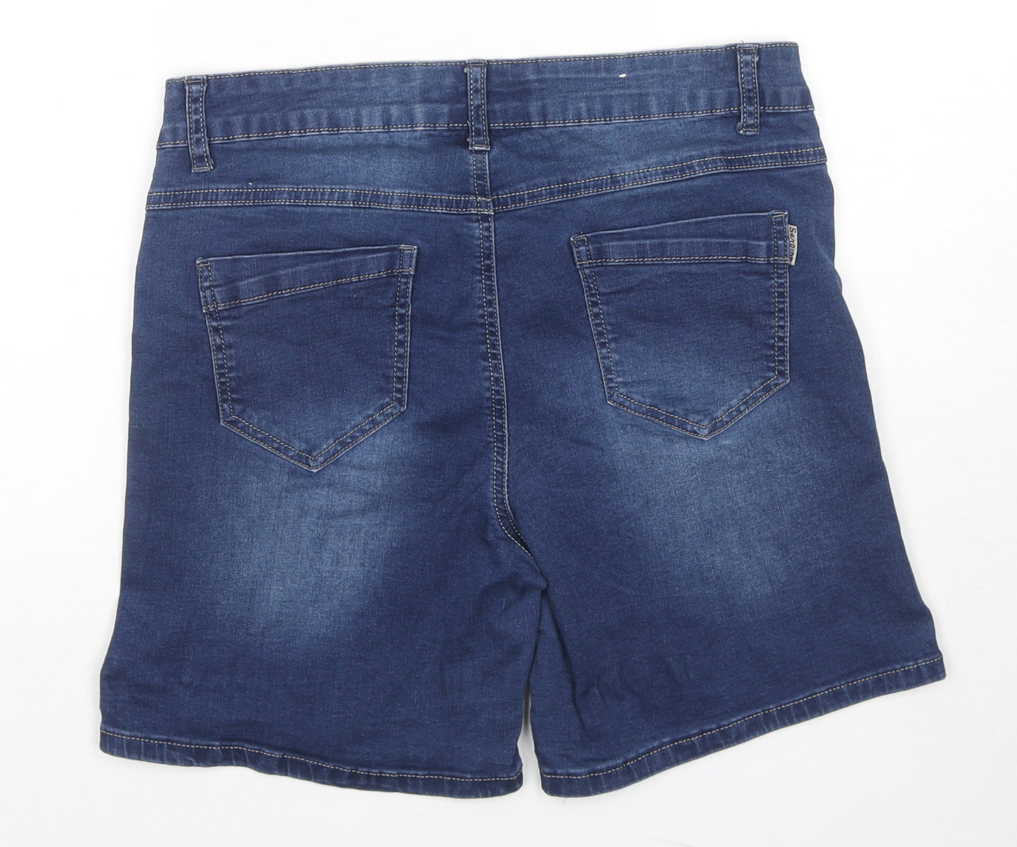 Sunbird Womens Blue Cotton Skimmer Shorts Size 32 in L6 in Regular Zip