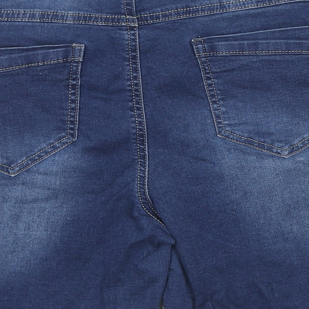 Sunbird Womens Blue Cotton Skimmer Shorts Size 32 in L6 in Regular Zip