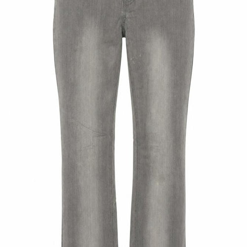 mamas & papas Womens Grey Cotton Straight Jeans Size 8 L31 in Regular Zip