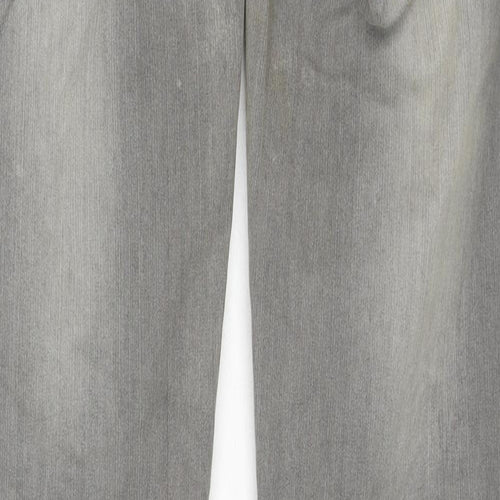 mamas & papas Womens Grey Cotton Straight Jeans Size 8 L31 in Regular Zip