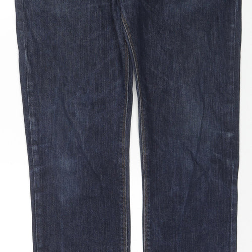 ASOS Mens Blue Cotton Straight Jeans Size 33 in L32 in Regular Zip