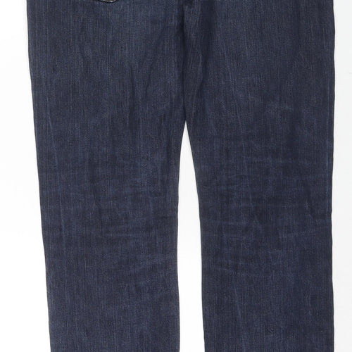 ASOS Mens Blue Cotton Straight Jeans Size 33 in L32 in Regular Zip