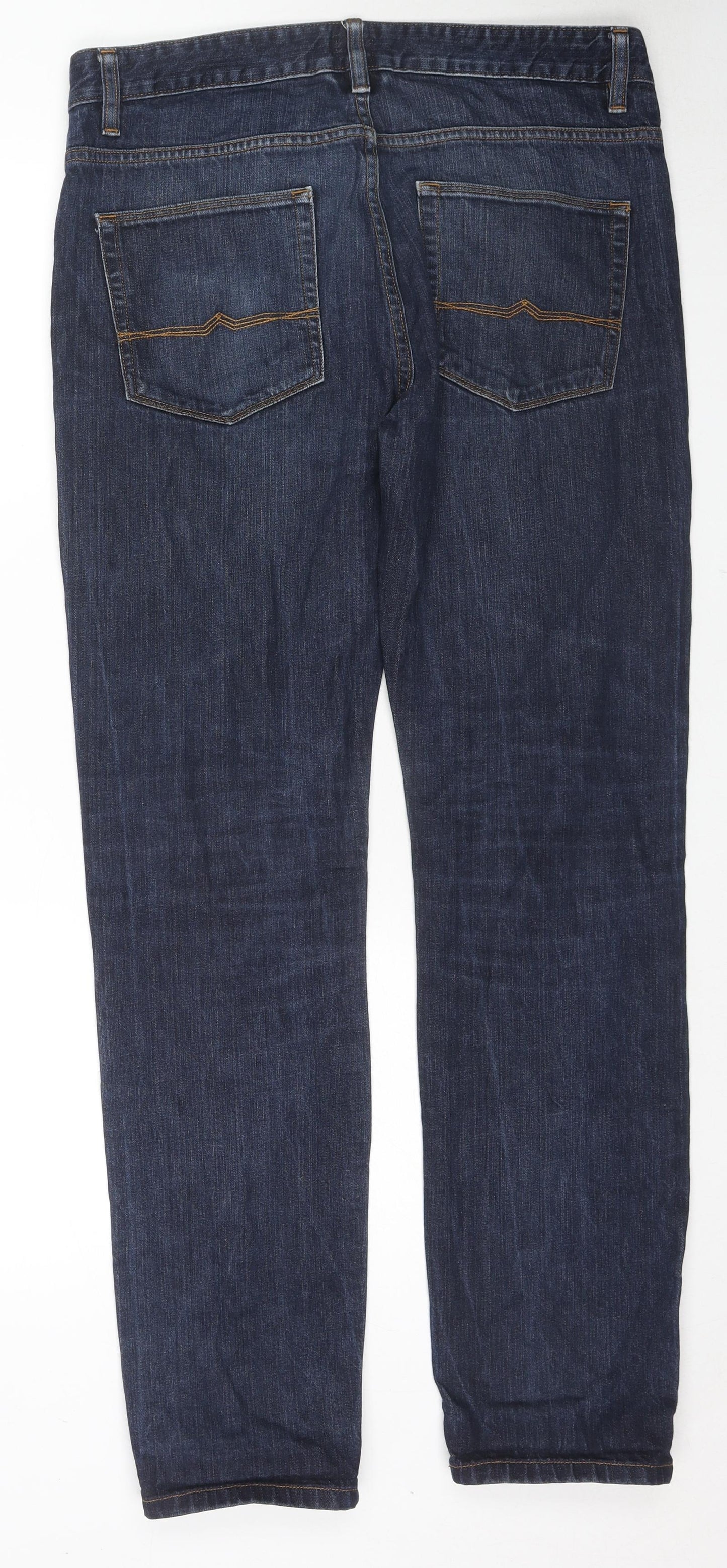 ASOS Mens Blue Cotton Straight Jeans Size 33 in L32 in Regular Zip