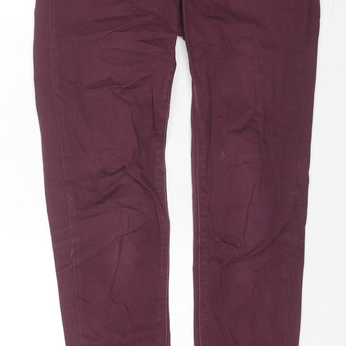 Love Label Womens Red Cotton Skinny Jeans Size 8 L28 in Regular Zip