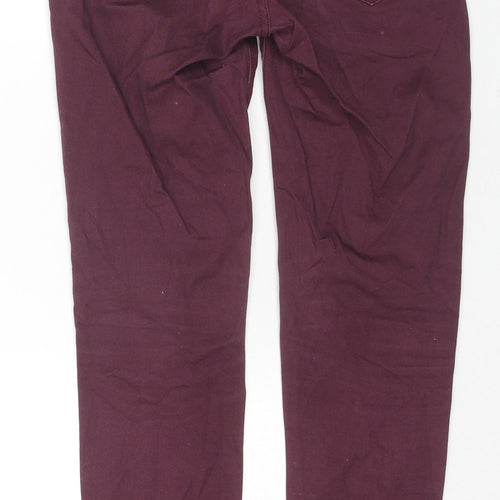 Love Label Womens Red Cotton Skinny Jeans Size 8 L28 in Regular Zip
