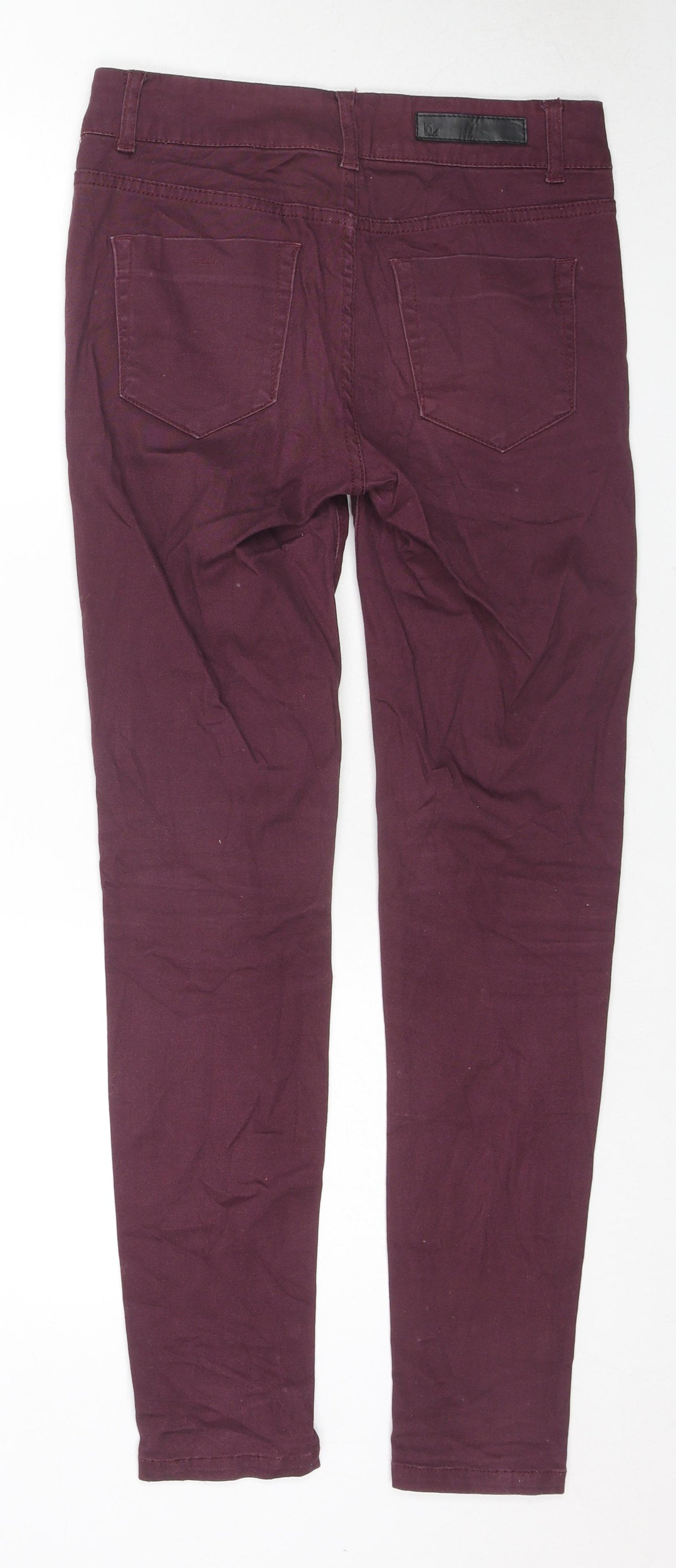 Love Label Womens Red Cotton Skinny Jeans Size 8 L28 in Regular Zip