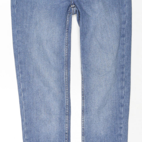 Fat Face Womens Blue Cotton Skinny Jeans Size 8 L28 in Regular Zip