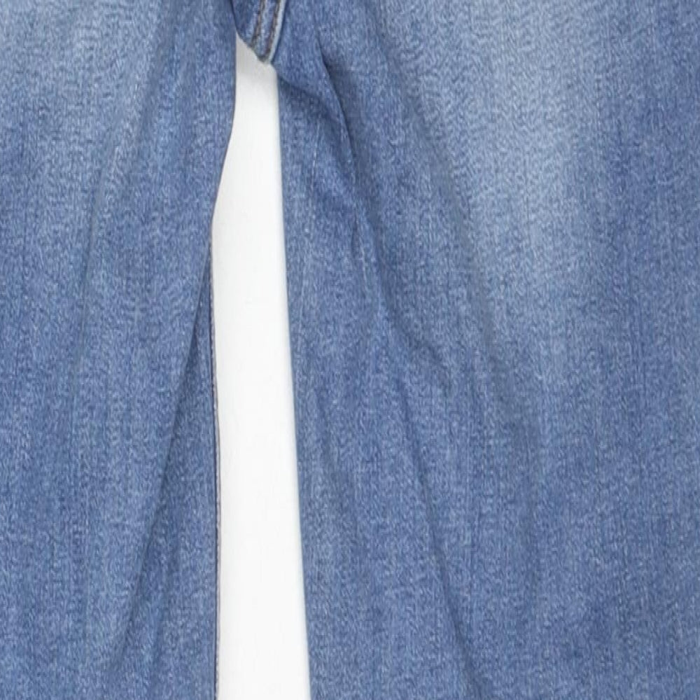 Fat Face Womens Blue Cotton Skinny Jeans Size 8 L28 in Regular Zip