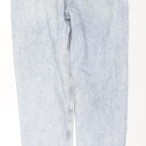 Denim & Co. Womens Blue Cotton Straight Jeans Size 6 L29 in Regular Zip
