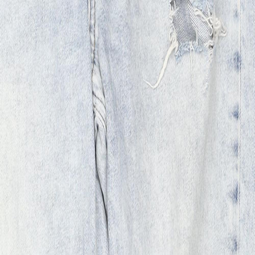 Denim & Co. Womens Blue Cotton Straight Jeans Size 6 L29 in Regular Zip