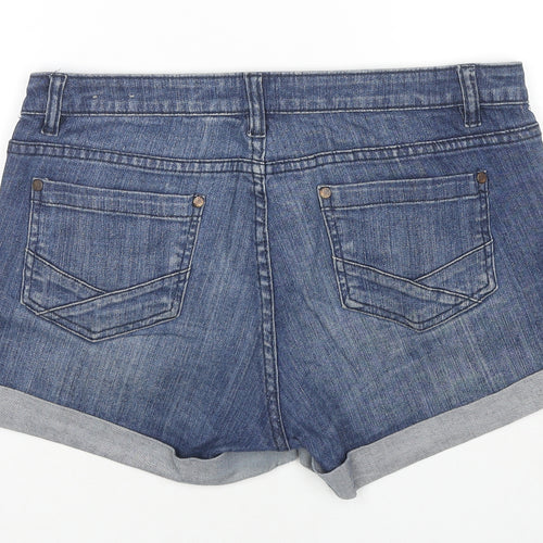 Waredenim Womens Blue Cotton Hot Pants Shorts Size 14 L3 in Regular Zip