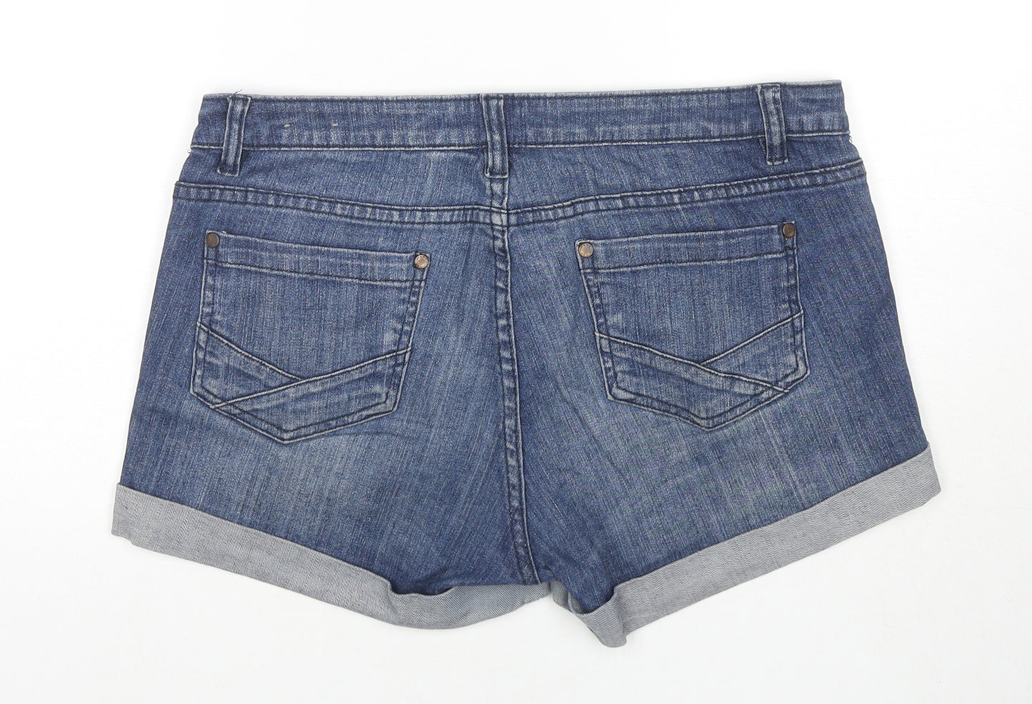 Waredenim Womens Blue Cotton Hot Pants Shorts Size 14 L3 in Regular Zip