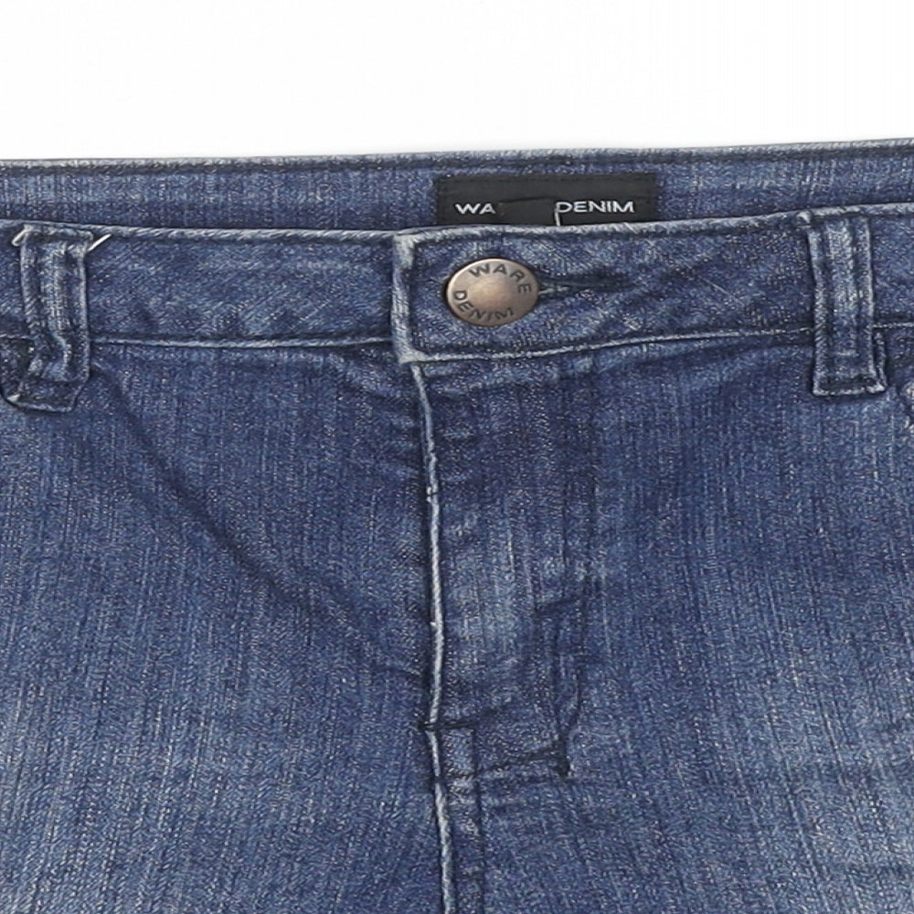 Waredenim Womens Blue Cotton Hot Pants Shorts Size 14 L3 in Regular Zip