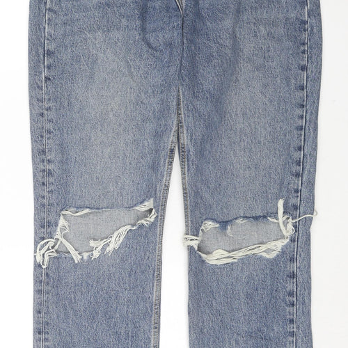 Topshop Womens Blue Cotton Mom Jeans Size 28 in L32 in Regular Zip