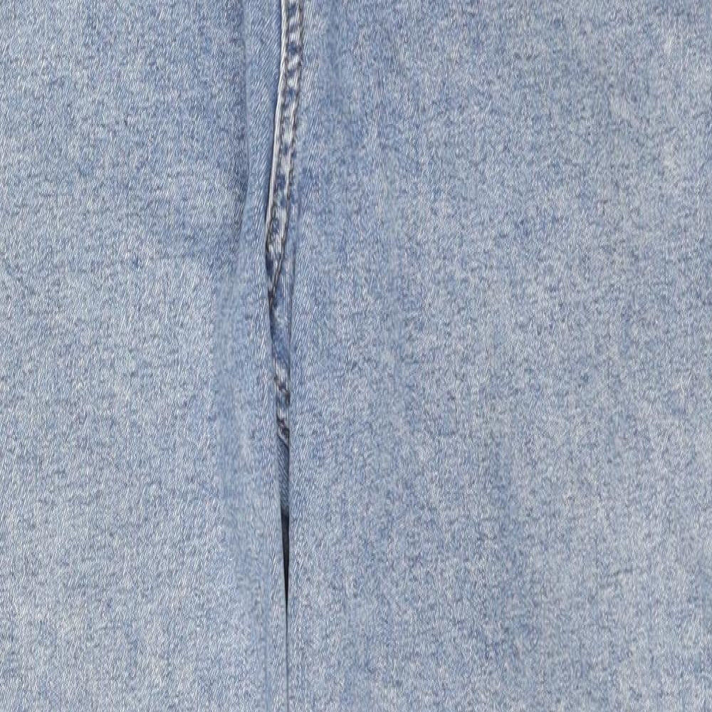 Denim & Co. Womens Blue Cotton Straight Jeans Size 12 L26 in Regular Zip