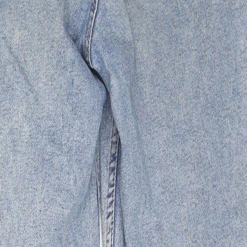 Denim & Co. Womens Blue Cotton Straight Jeans Size 12 L26 in Regular Zip