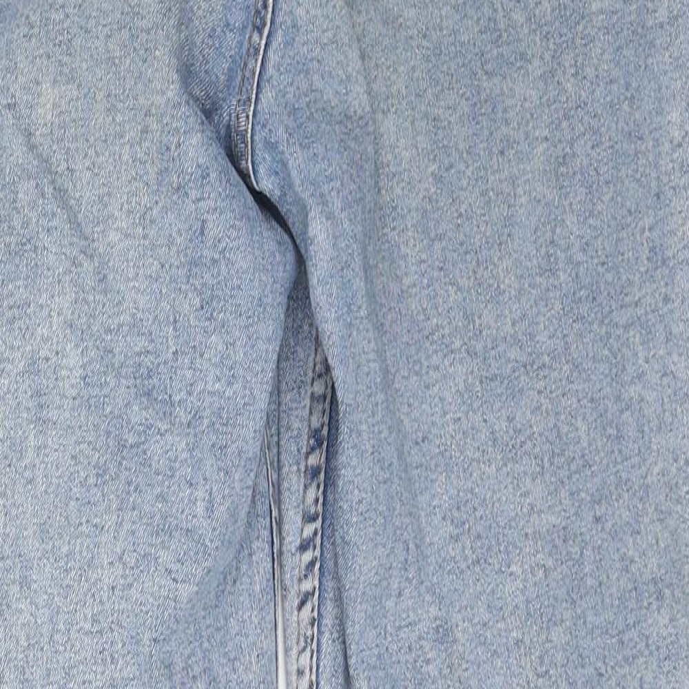 Denim & Co. Womens Blue Cotton Straight Jeans Size 12 L26 in Regular Zip