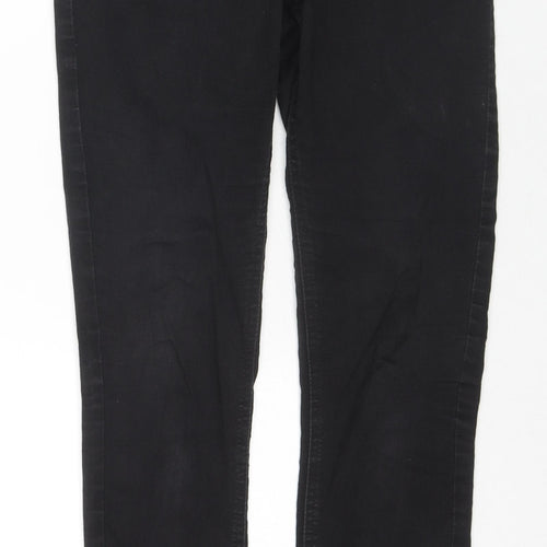 Marks and Spencer Womens Black Cotton Skinny Jeans Size 10 L29 in Regular Zip