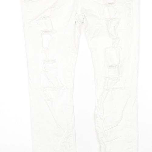 Peige Womens White Cotton Skinny Jeans Size 25 in L28 in Regular Zip