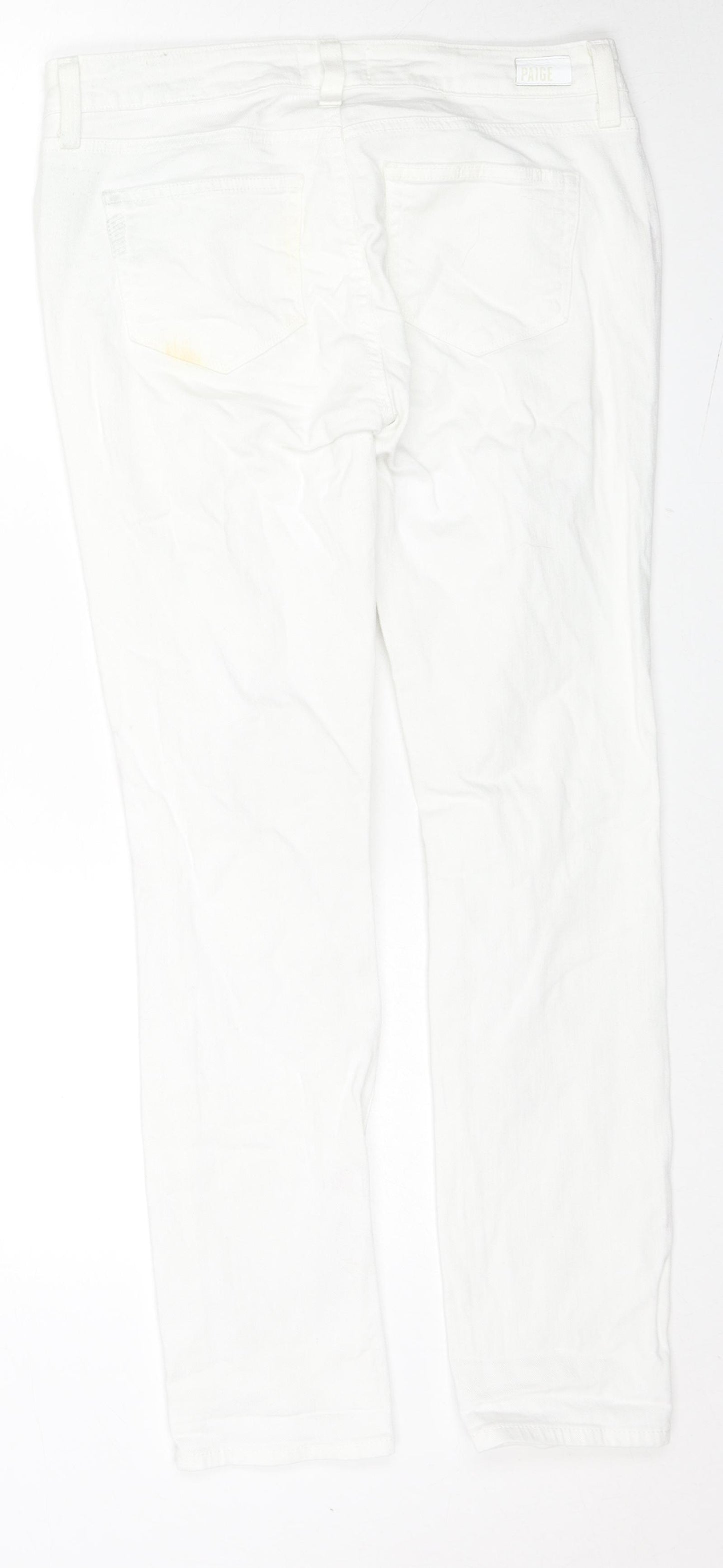 Peige Womens White Cotton Skinny Jeans Size 25 in L28 in Regular Zip
