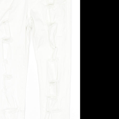 Peige Womens White Cotton Skinny Jeans Size 25 in L28 in Regular Zip
