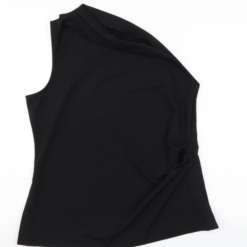 NEXT Womens Black Polyester Basic Tank Size 16 One Shoulder