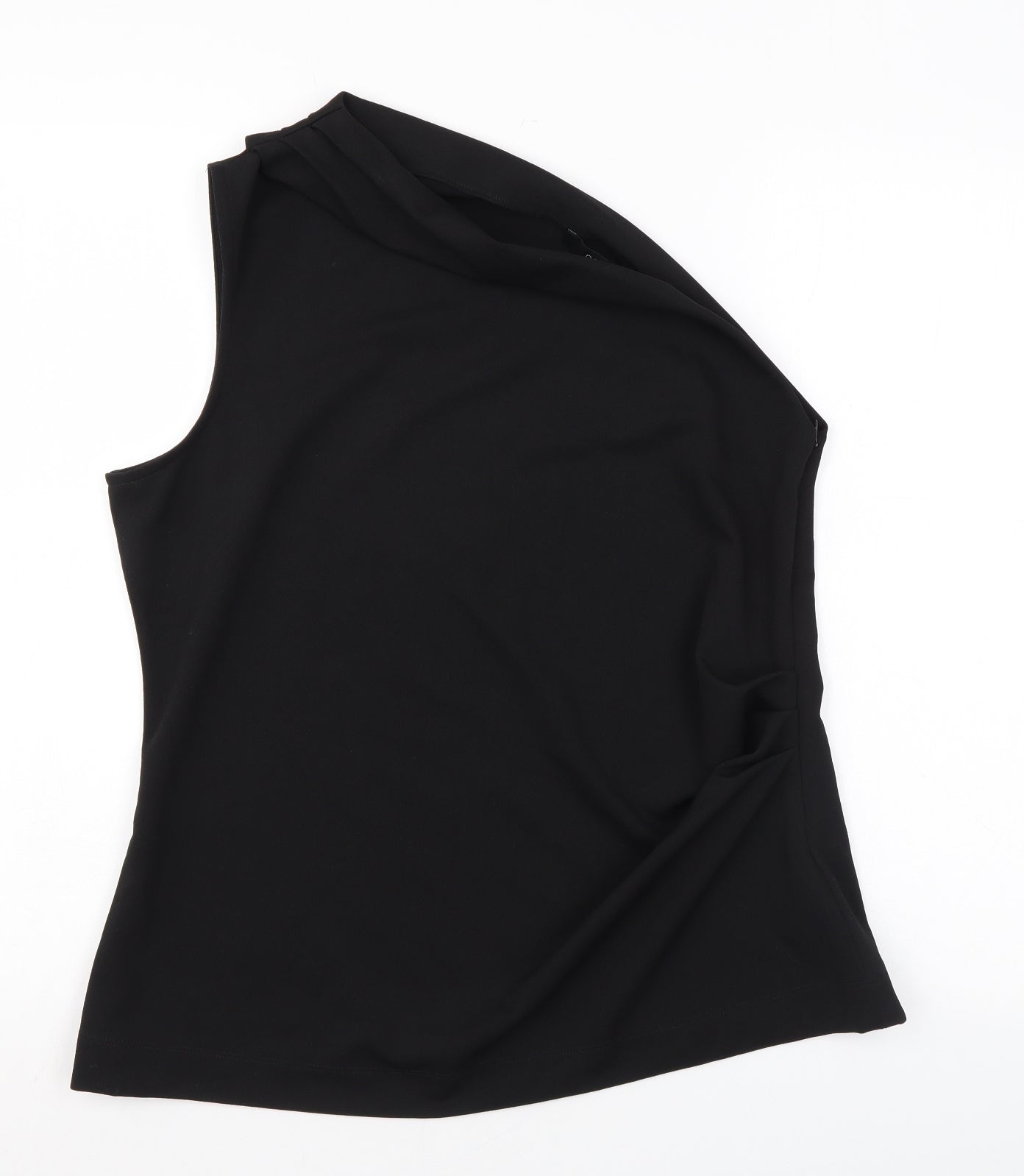 NEXT Womens Black Polyester Basic Tank Size 16 One Shoulder