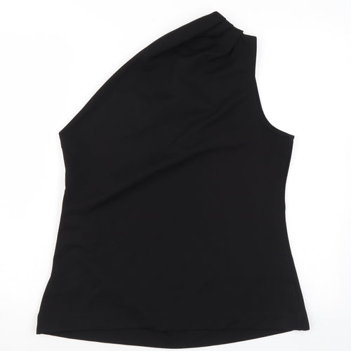 NEXT Womens Black Polyester Basic Tank Size 16 One Shoulder