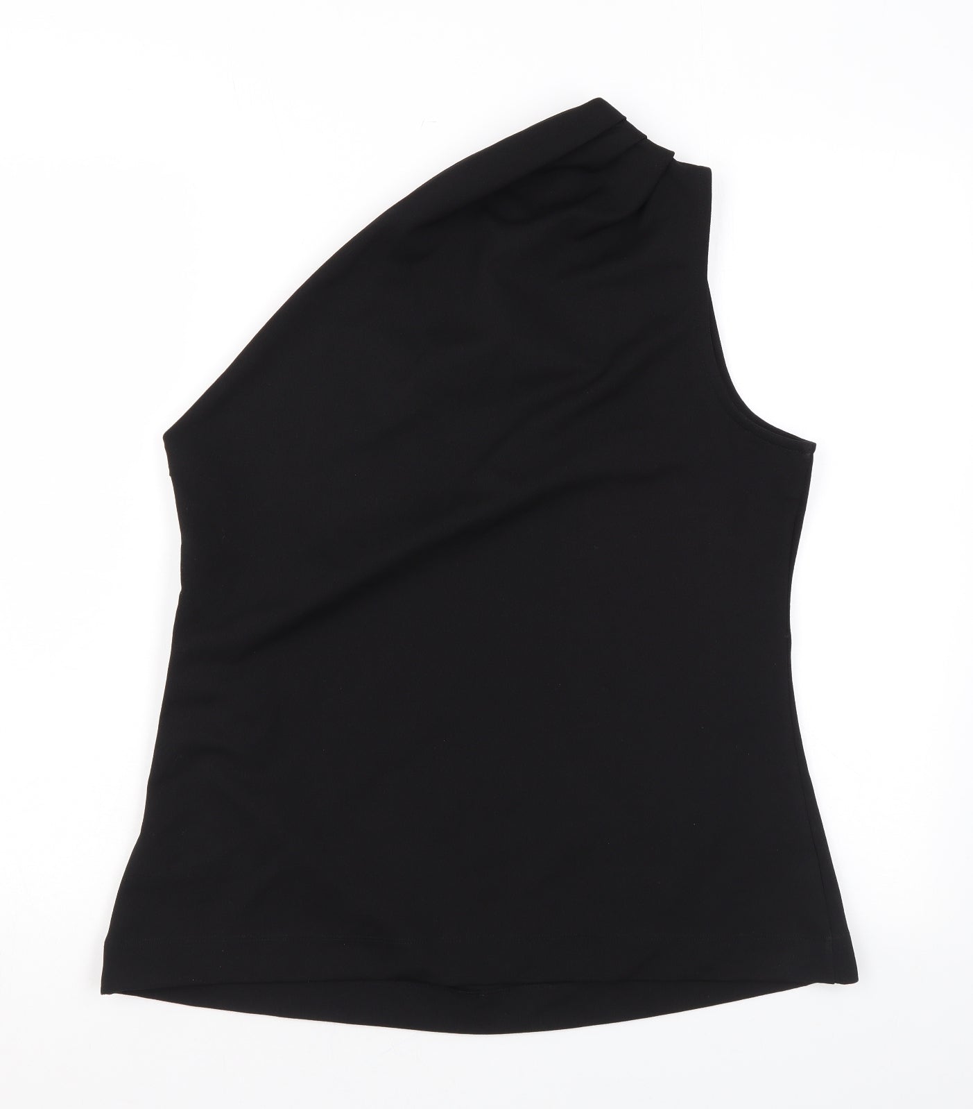 NEXT Womens Black Polyester Basic Tank Size 16 One Shoulder