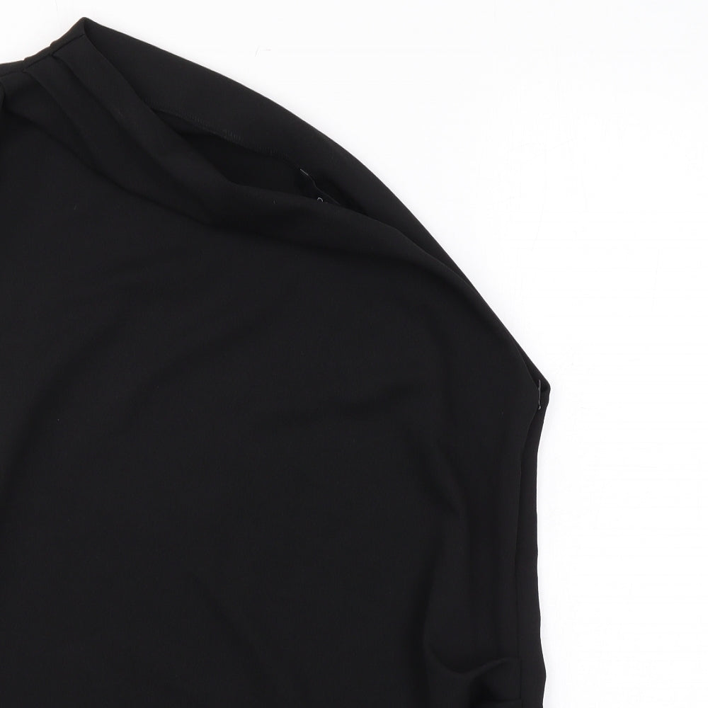 NEXT Womens Black Polyester Basic Tank Size 16 One Shoulder