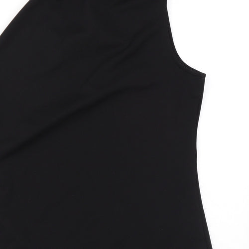 NEXT Womens Black Polyester Basic Tank Size 16 One Shoulder
