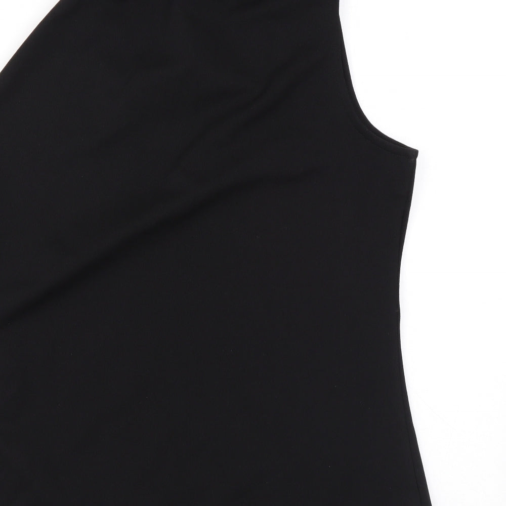 NEXT Womens Black Polyester Basic Tank Size 16 One Shoulder